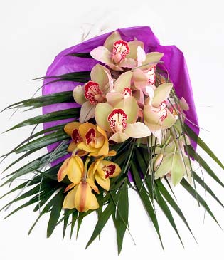  zmir Aliaa iek gnderme  1 adet dal orkide buket halinde sunulmakta